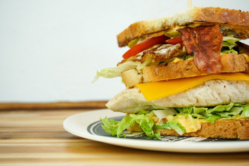 Sandwich on a restaurant table