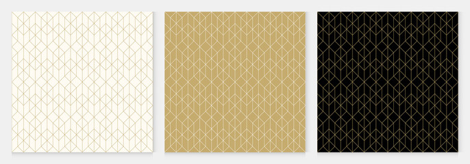 Fototapeta premium Background pattern seamless geometric line abstract gold luxury color vector. Christmas background.