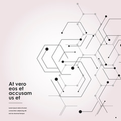 Modern connect molecular structure with hexagon vector elements