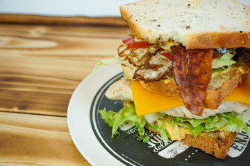 Sandwich on a restaurant table