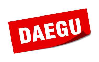 Daegu sticker. Daegu red square peeler sign
