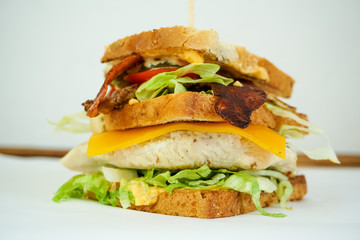 Sandwich on a restaurant table