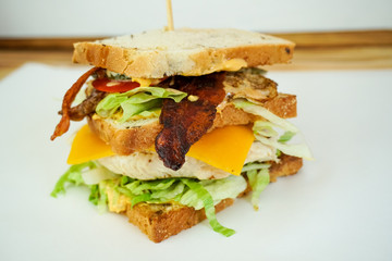 Sandwich on a restaurant table