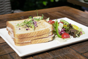 Sandwich on a restaurant table