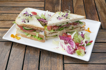Sandwich on a restaurant table