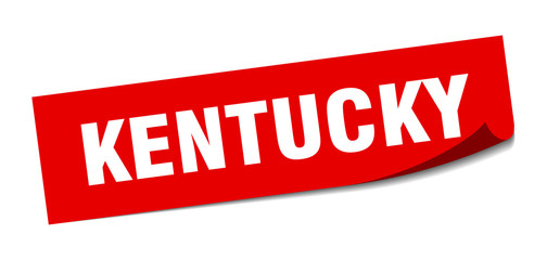 Kentucky sticker. Kentucky red square peeler sign