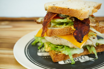 Sandwich on a restaurant table