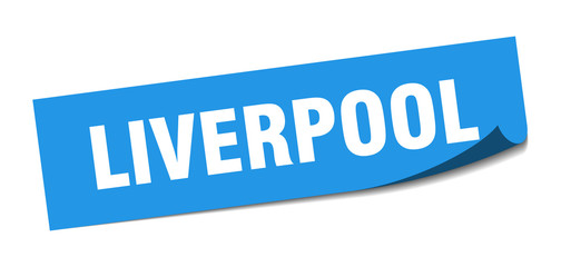 Liverpool sticker. Liverpool blue square peeler sign