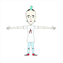 punk man in layers  for rigging