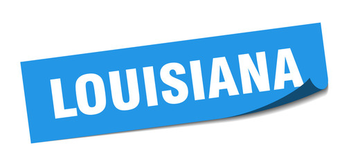 Louisiana sticker. Louisiana blue square peeler sign