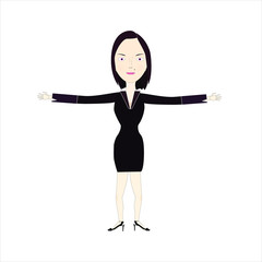 business woman holding a sign in layers  for rigging