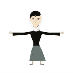 woman in a suit in layers  for rigging