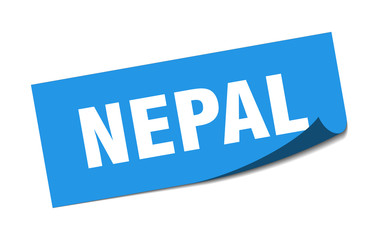 Nepal sticker. Nepal blue square peeler sign