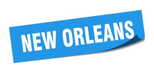 New Orleans sticker. New Orleans blue square peeler sign