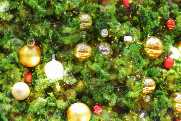 Obraz na płótnie Canvas Christmas tree background, Hanging decoration.