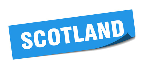 Scotland sticker. Scotland blue square peeler sign