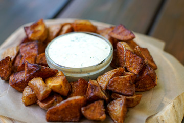 Sauce on a restaurant table