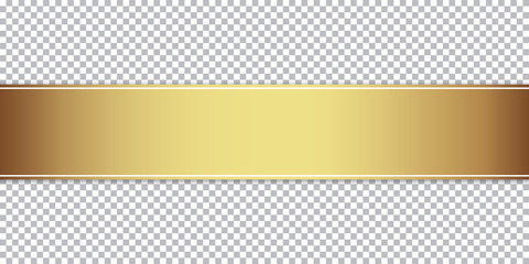 golden ribbon banner on transparent background