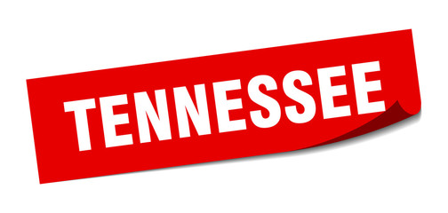 Tennessee sticker. Tennessee red square peeler sign