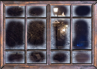frozen window view the night before christmas
