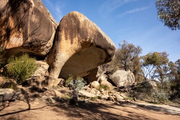 Famous Hippos Yawn rocky cave in Western Australia near the Wave Rock and Hyden