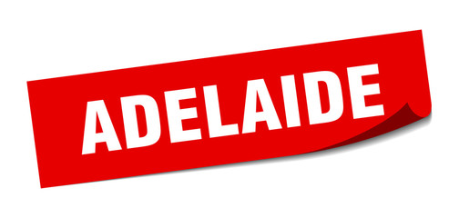 Adelaide sticker. Adelaide red square peeler sign