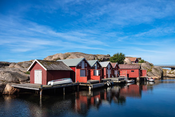 Fototapeta na wymiar Blick auf den Ort Smögen in Schweden