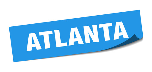 Atlanta sticker. Atlanta blue square peeler sign