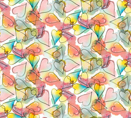 Fototapeta na wymiar Seamless pattern with hearts