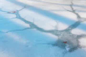surface details of frozen lake 