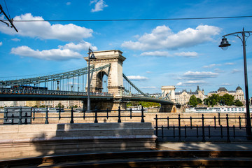 Budapest the Capital city of Hungary is divided by the River Danube.The Chain Bridge opened in 1849 was designed by UK engineer William Tierney Clark