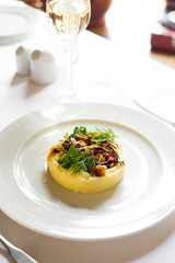 baked white filet fish and vegetables