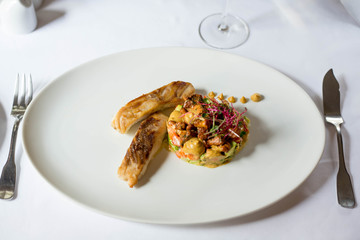  fish steak with vegetables 