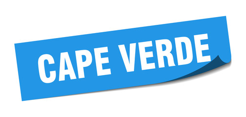 Cape Verde sticker. Cape Verde blue square peeler sign