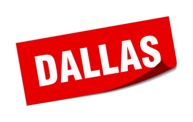 Dallas sticker. Dallas red square peeler sign