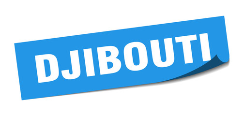 Djibouti sticker. Djibouti blue square peeler sign