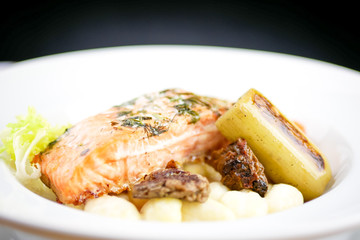 Seafood on a restaurant table