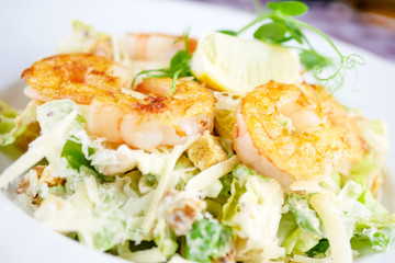 Seafood on a restaurant table