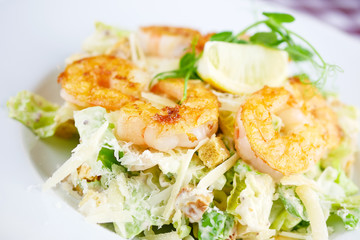 Seafood on a restaurant table