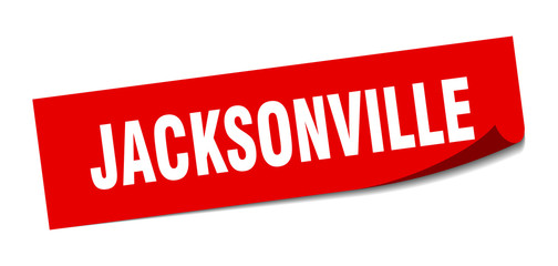 Jacksonville sticker. Jacksonville red square peeler sign