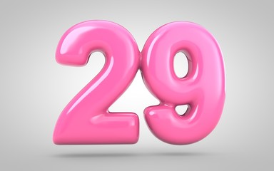 Bubble Gum number 29 isolated on white background.