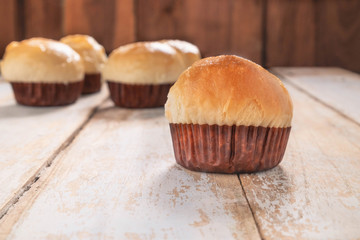 Cupcakes on a wooden table
