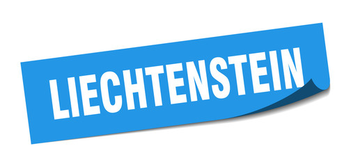 Liechtenstein sticker. Liechtenstein blue square peeler sign