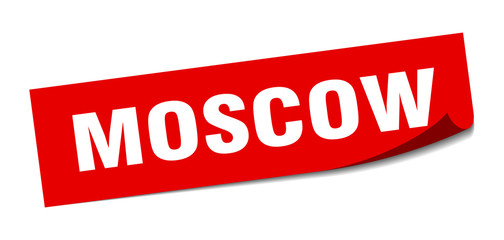 Moscow sticker. Moscow red square peeler sign