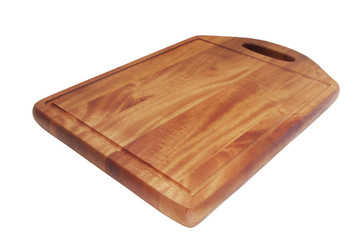 Wooden cutting board isolated on white 