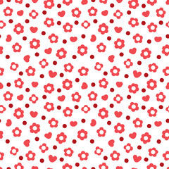 Pink floral background. Flowers seamless pattern