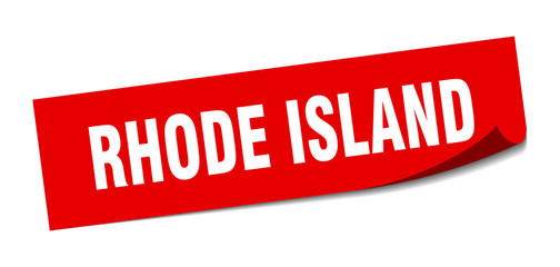 Rhode Island sticker. Rhode Island red square peeler sign