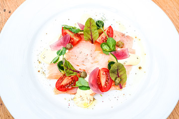 Seafood on a restaurant table