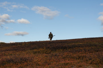 Man bird hunting