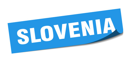 Slovenia sticker. Slovenia blue square peeler sign